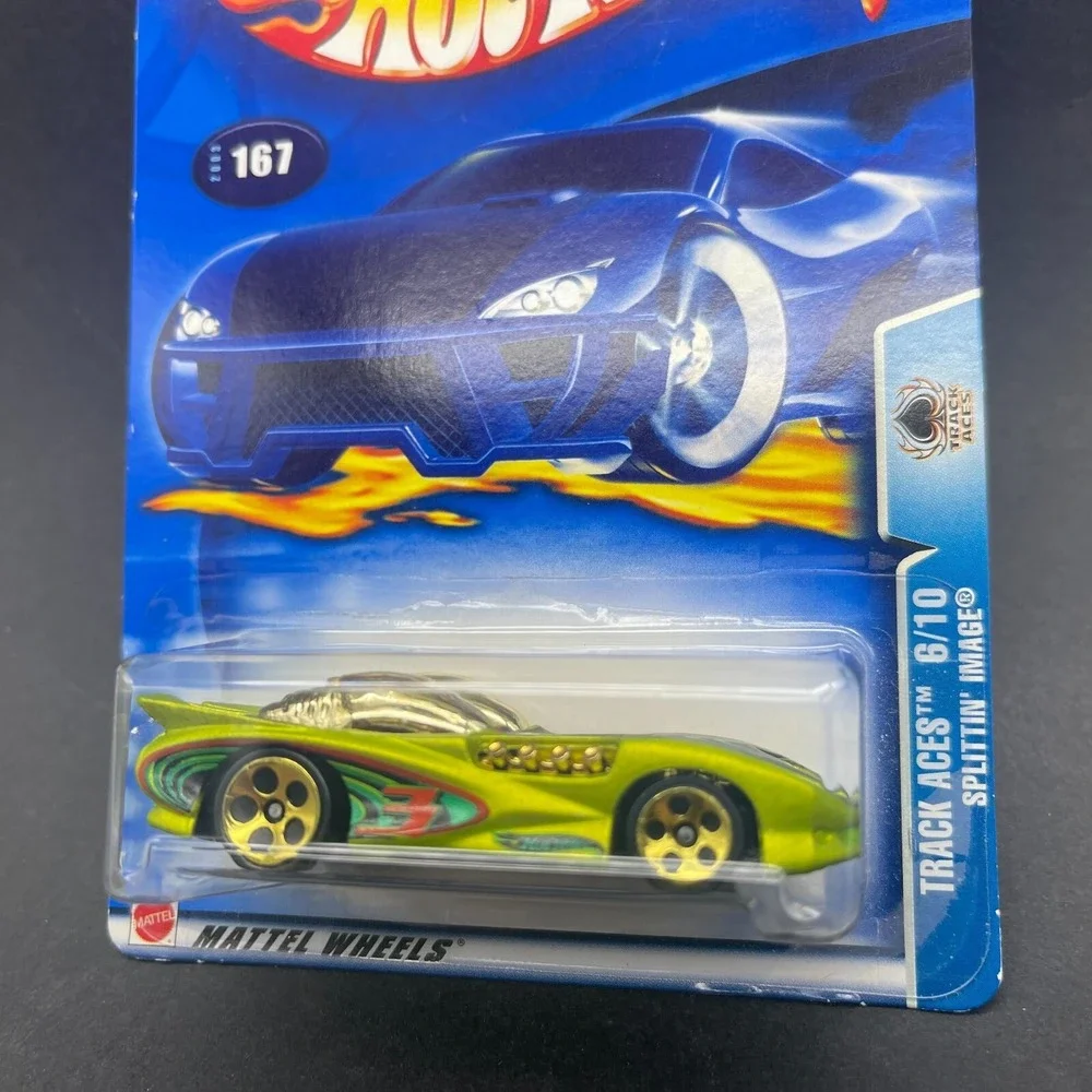 Hot Wheels Track Aces Splittin' Image Car Vehicle Green Diecast 1/64 Scale #167